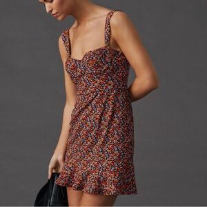 Hutch x Anthropologie Ditsy Floral Corset Mini Dress Sleeveless Size M